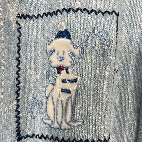 🎄☃️ ALLISON DALEY II Knit Full Zip Sweater - Embroidered Puppy Dogs - 2XL - EUC - Picture 3 of 8